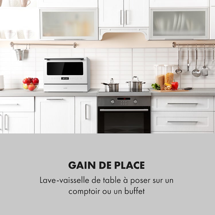 Azuria Lave-vaisselle 1380 W 6,5 L 6 couverts façade vitrée noire