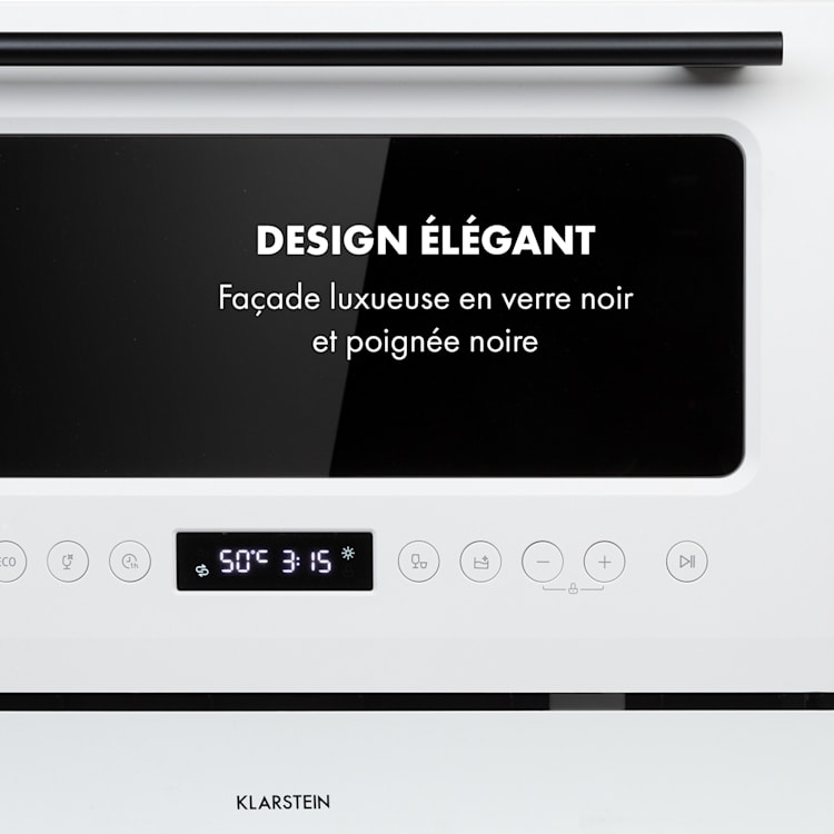 Azuria Lave-vaisselle 1380 W 6,5 L 6 couverts façade vitrée noire