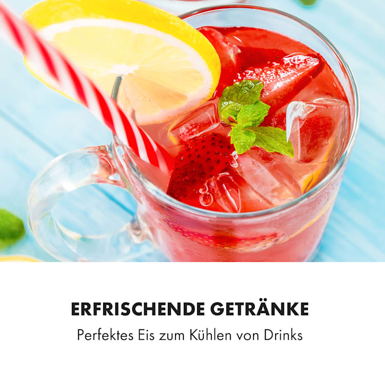Kristall XL Eiswürfelmaschine Kristalleis 2 Größen 2,5l Wassertank