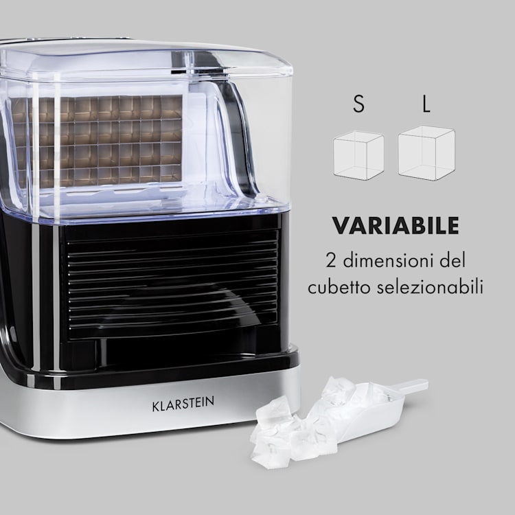 Kristall XL macchina per cubetti di ghiaccio - ghiaccio trasparente 2 dimensioni serbatoio dell'acqua da 2,5l