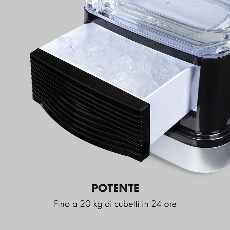 Kristall XL macchina per cubetti di ghiaccio - ghiaccio trasparente 2 dimensioni serbatoio dell'acqua da 2,5l
