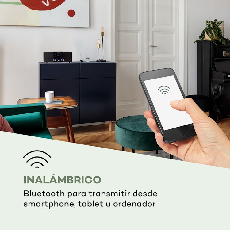 Stockton microsistema estéreo 20 W máx. DAB+ UKW reproductor CD BT diodo orgánico negro
