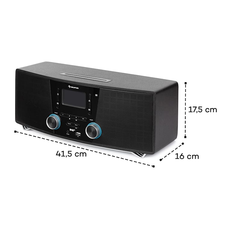 Stockton, sistem stereo micro, max. 20W, DAB +, UKW, CD player, BT, OLED, negru
