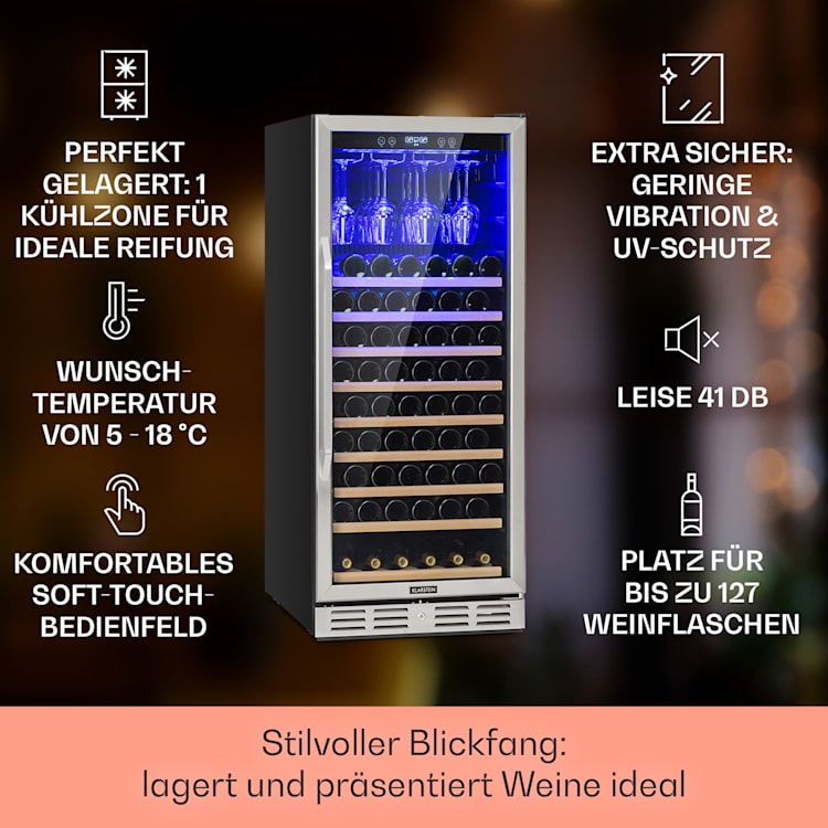 Vinovilla Grande 127 Built-in Uno Weinkühlschrank 320 Ltr 127 Fl. LED 320 Liter | 1 Kühlzone