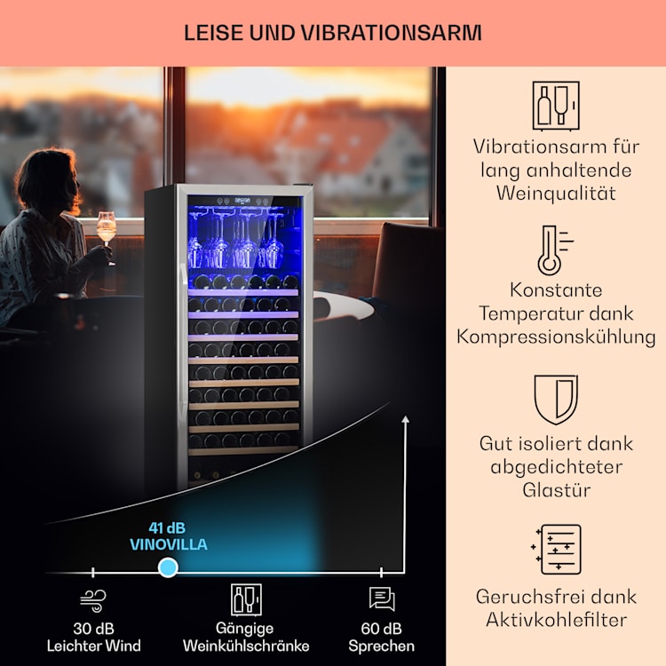 Vinovilla Grande 127 Built-in Uno Weinkühlschrank 320 Ltr 127 Fl. LED 320 Liter | 1 Kühlzone