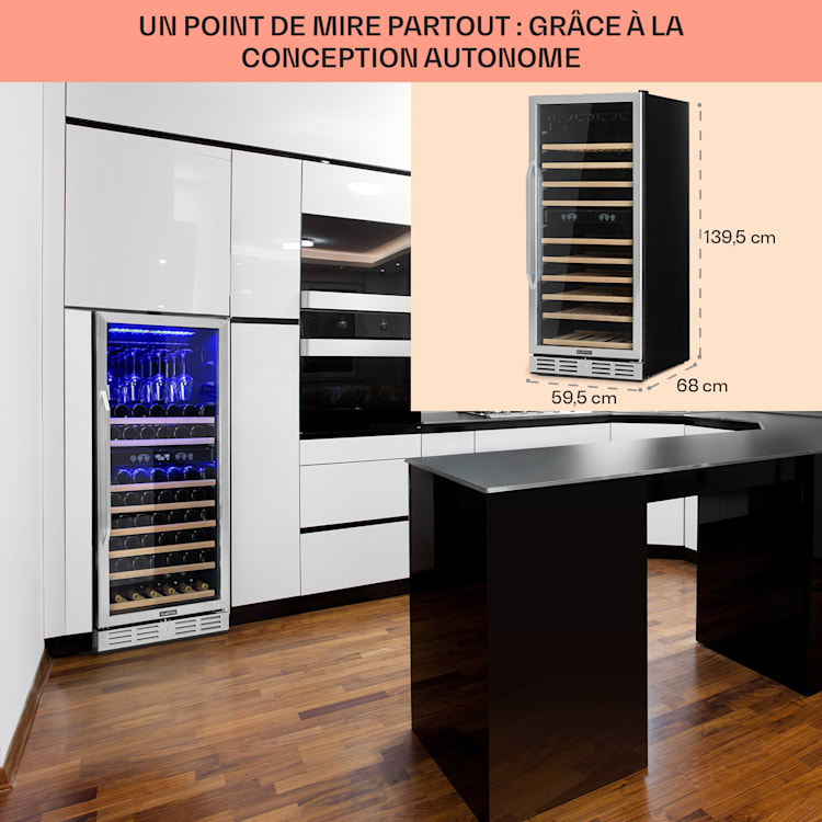 Vinovilla Grande 116 Built-in Duo grote ruime wijnkoelkast 310 liter 116 flessen Led 310 liter | 2 koelzones