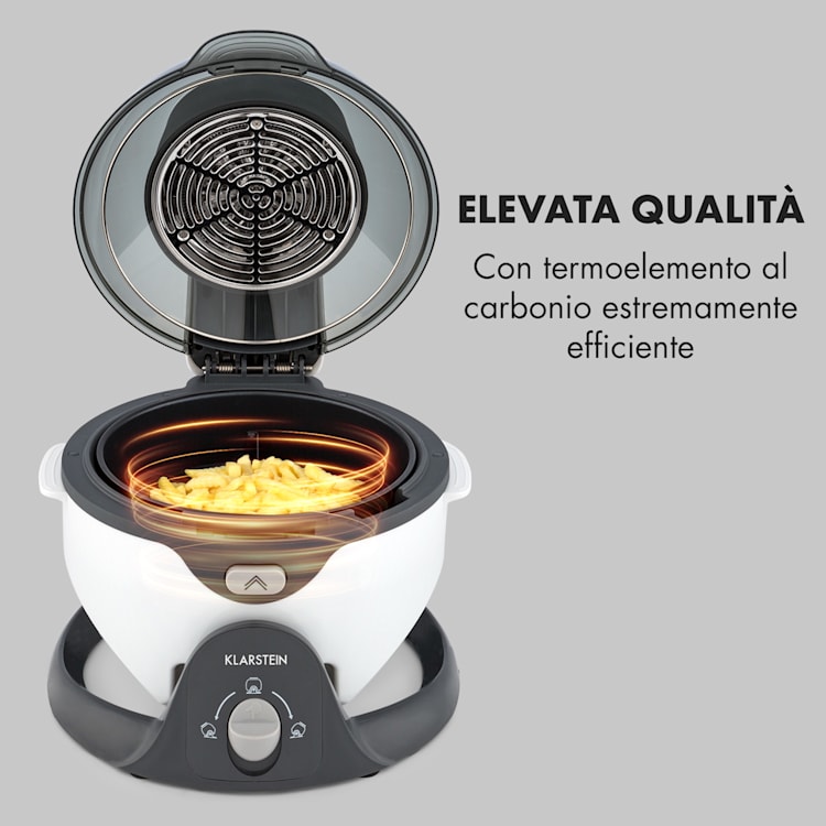 VitAir Pommesmaster friggitrice ad aria calda 360° 1400W 50-240°C timer Bianco