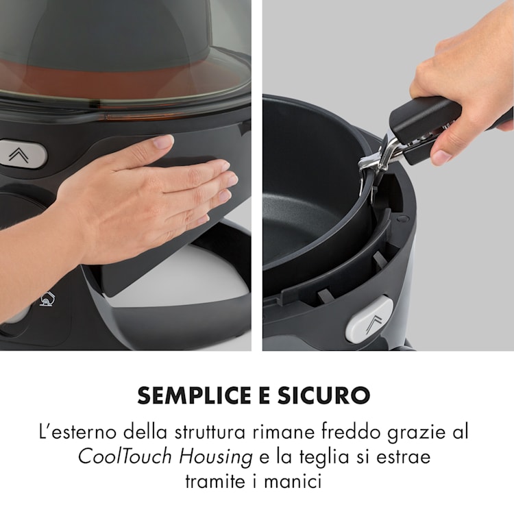 VitAir Pommesmaster friggitrice ad aria calda 360° 1400W 50-240°C timer Nero