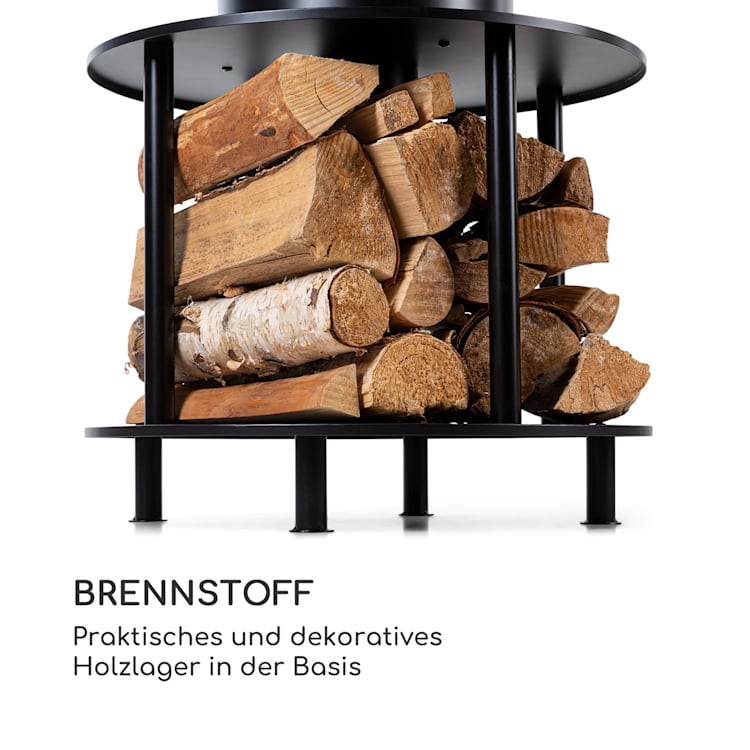 Wood Stock 2-in-1-Feuerschale BBQ-Grill Ø56cm Edelstahl schwarz