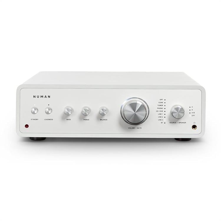 Drive digitaalinen stereovahvistin 2 x 170 W / 4 x 85 W RMS AUX/phono/coax valkoinen Valkoinen
