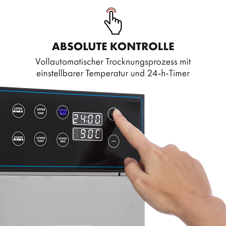Master Jerky 300 Dörrautomat 2000W 40-90 °C 24h-Timer Edelstahl silber 20 Etagen