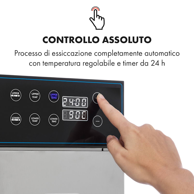Master Jerky 300 essiccatore 2000W 40-90 °C timer 24 ore acciaio inox argento 20 scomparti