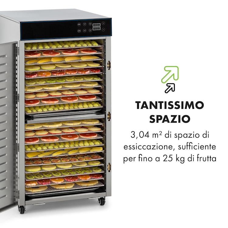 Master Jerky 300 essiccatore 2000W 40-90 °C timer 24 ore acciaio inox argento 20 scomparti