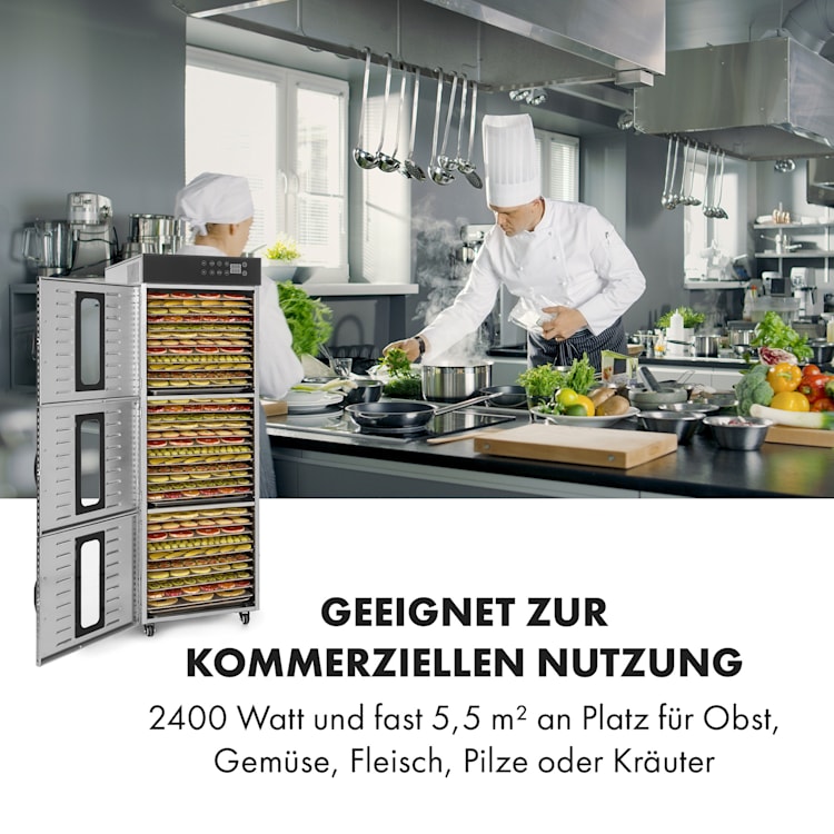 Master Jerky 550 Dörrautomat 2400W 40-90 °C 24h-Timer Edelstahl silber 36 Etagen