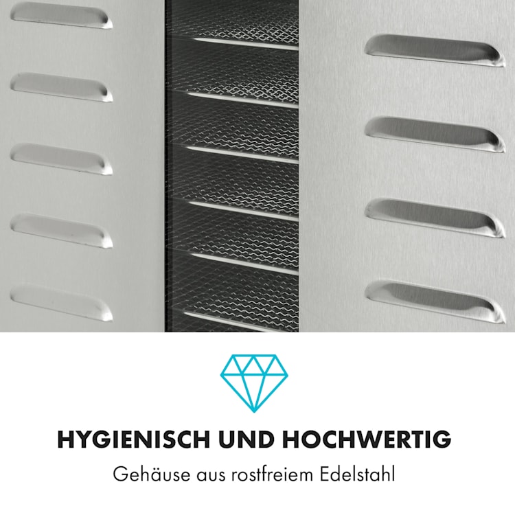 Master Jerky 550 Dörrautomat 2400W 40-90 °C 24h-Timer Edelstahl silber 36 Etagen