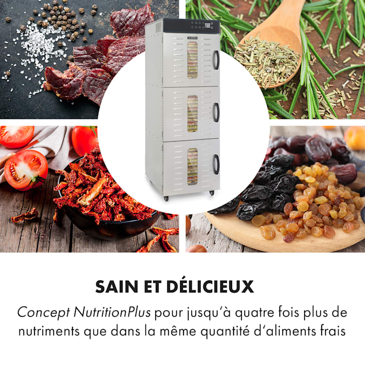 Master Jerky 550 Déshydrateur alimentaire 2400 W 40-90 °C inox argent 36 niveaux
