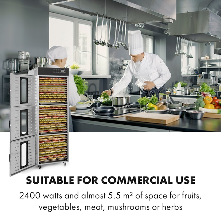 Master Jerky 550, élelmiszerszárító gép, 2400 W, 40 - 90 °C, 24 órás időzítő, nemesacél, ezüstszínű 36_stages
