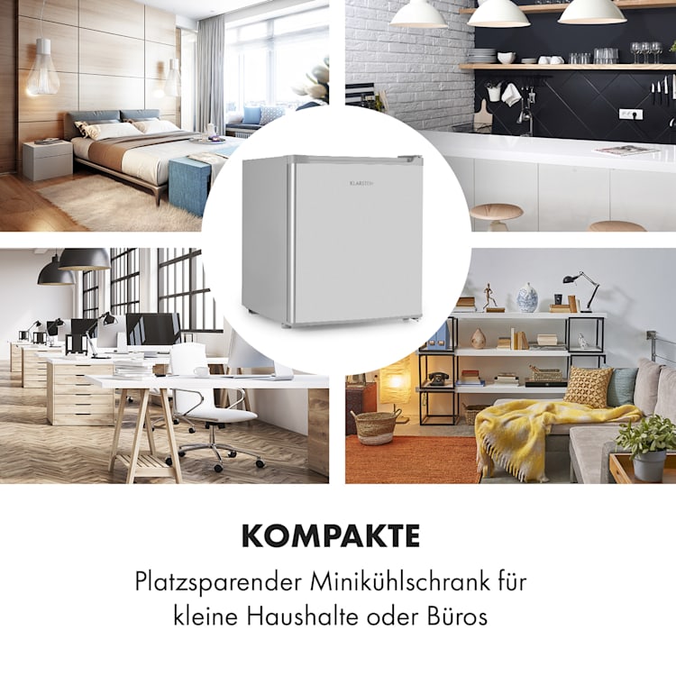 Scooby Minikühlschrank 40 Liter Kompressor 39 dB kompakt Silber