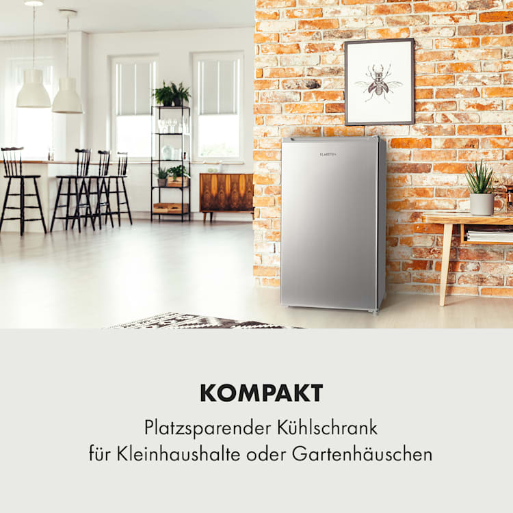 Hudson Kühlschrank 88 Liter Crisperfach Kompressor Silber