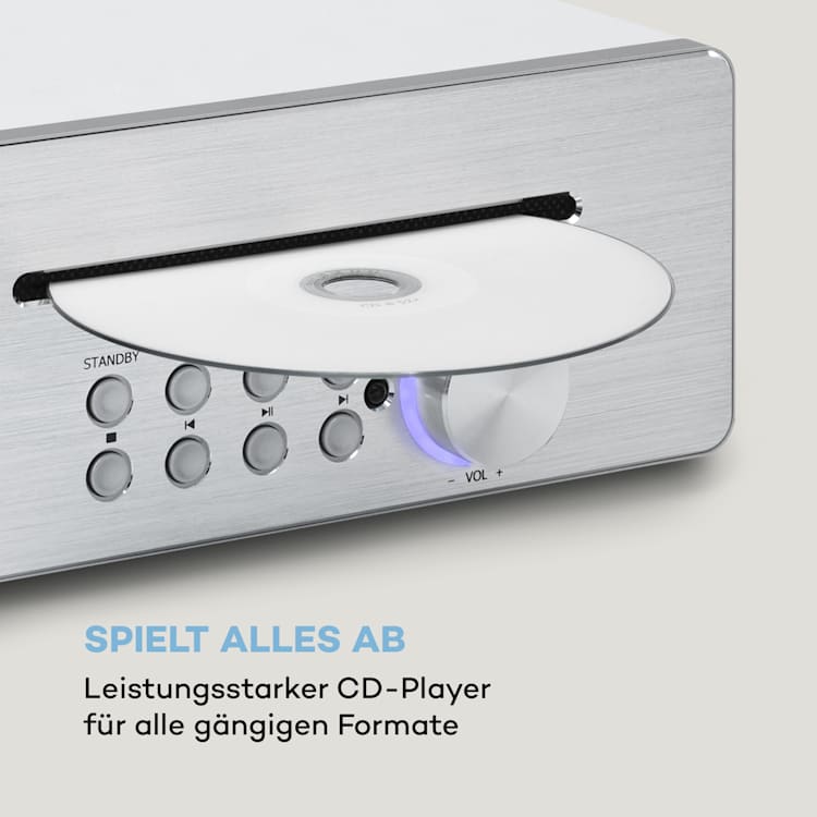 Silver Star Chef Küchenradio 20W max. CD BT USB Internet/DAB+/UKW weiß Weiß