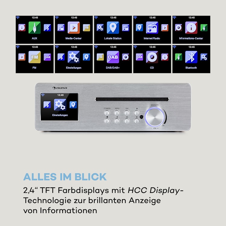 Silver Star Chef Küchenradio 20W max. CD BT USB Internet/DAB+/UKW weiß Weiß