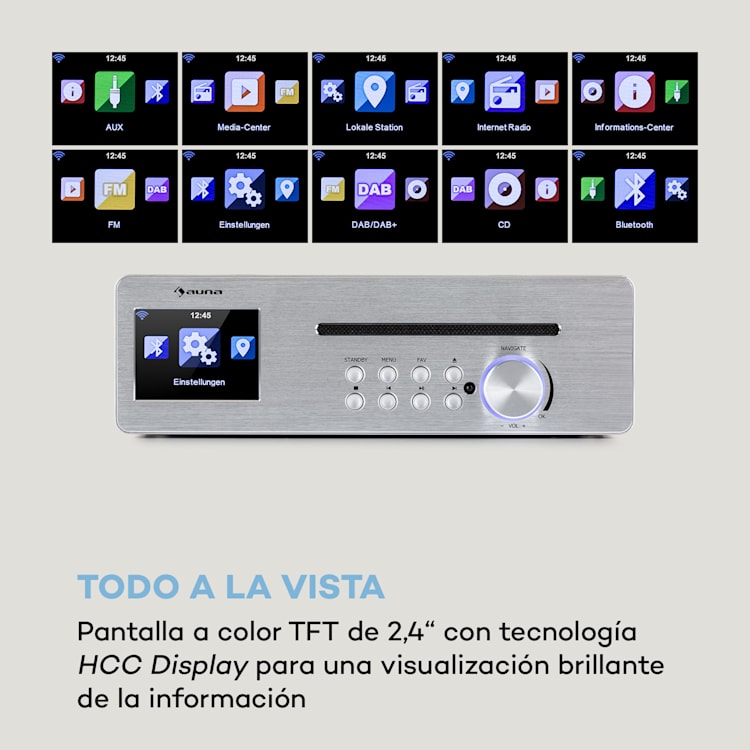 Silver Star Chef Radio de cocina de 20 W máx. CD BT USB Internet/DAB+/FM Blanca Blanco