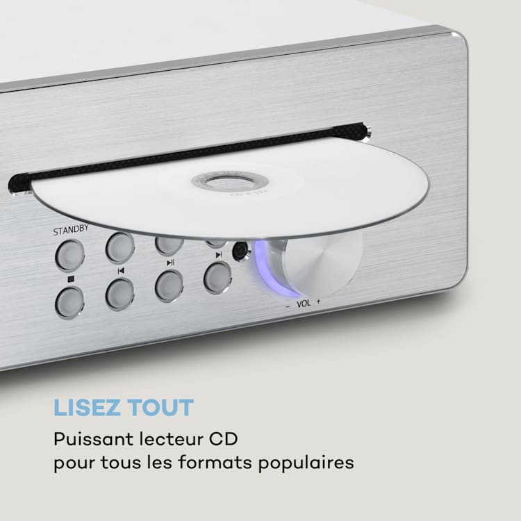 Silver Star Chef Radio de cuisine CD Bluetooth USB Internet DAB+ FM - Blanc Blanc