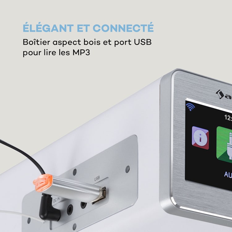 Silver Star Chef Radio de cuisine CD Bluetooth USB Internet DAB+ FM - Blanc Blanc