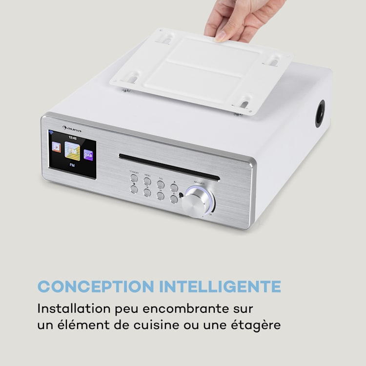 Silver Star Chef Radio de cuisine CD Bluetooth USB Internet DAB+ FM - Blanc Blanc
