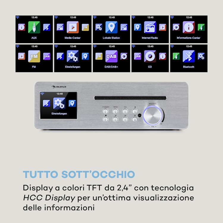 Silver Star Chef radio da cucina 20W max. CD BT USB internet/DAB+/FM bianco Bianco