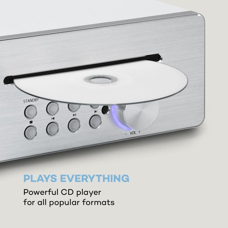 Silver Star Chef, radio kuchenne, 20 W maks., CD, BT, USB, Internet/DAB+/FM, białe Biały