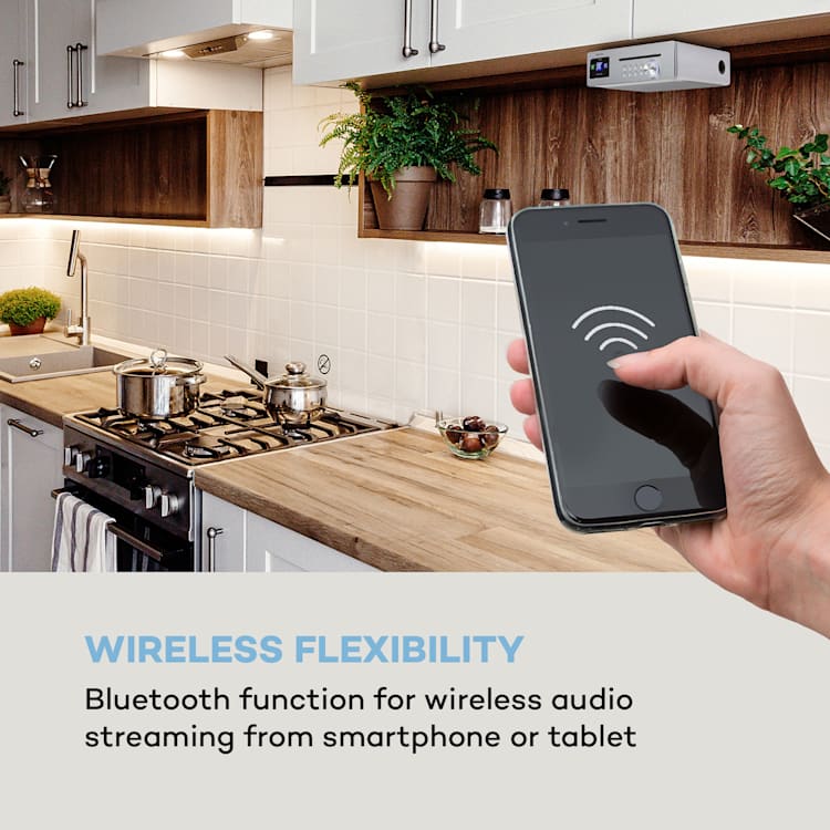 Silver Star Chef, radio kuchenne, 20 W maks., CD, BT, USB, Internet/DAB+/FM, białe Biały