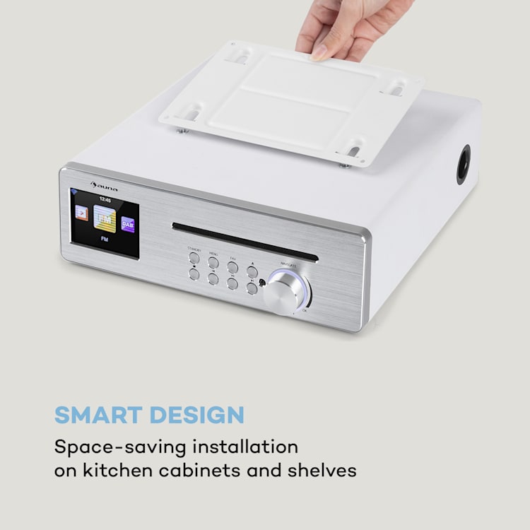 Silver Star Chef, radio kuchenne, 20 W maks., CD, BT, USB, Internet/DAB+/FM, białe Biały