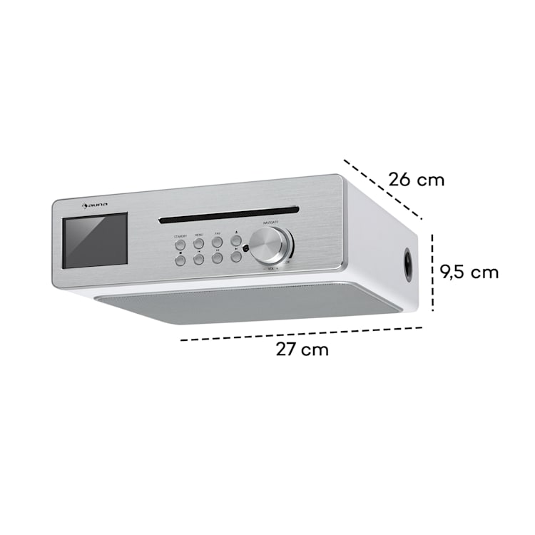 Silver Star Chef Küchenradio 20W max. CD BT USB Internet/DAB+/UKW weiß Weiß