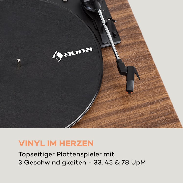 Connect Vinyl Cube Plattenspieler 40W max. Internet/DAB+/UKW USB braun