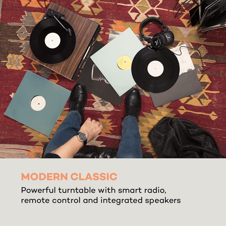 Connect Vinyl Cube, gramofón, 40 W max., internet/DAB+/FM, USB, hnedý