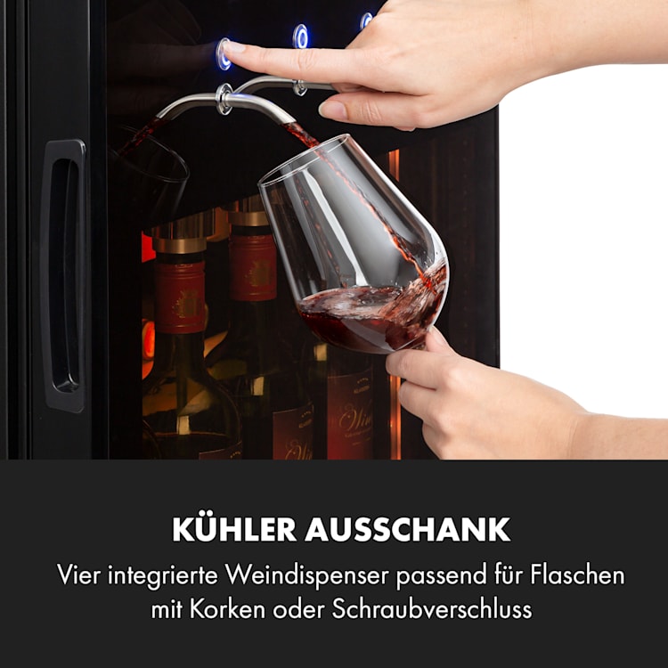 First Class 84 Weinkühlschrank 4 Dispenser 84 Fl. 5-22°C Touch Glastür 84 Flaschen