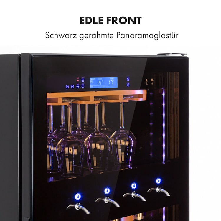 First Class 84 Weinkühlschrank 4 Dispenser 84 Fl. 5-22°C Touch Glastür 84 Flaschen