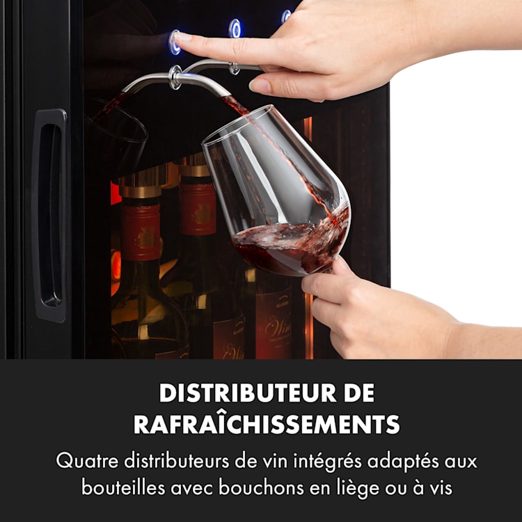 First Class 84 wijnkoelkast 4 dispensers 84 flessen 5-22°C zwart 84 flessen