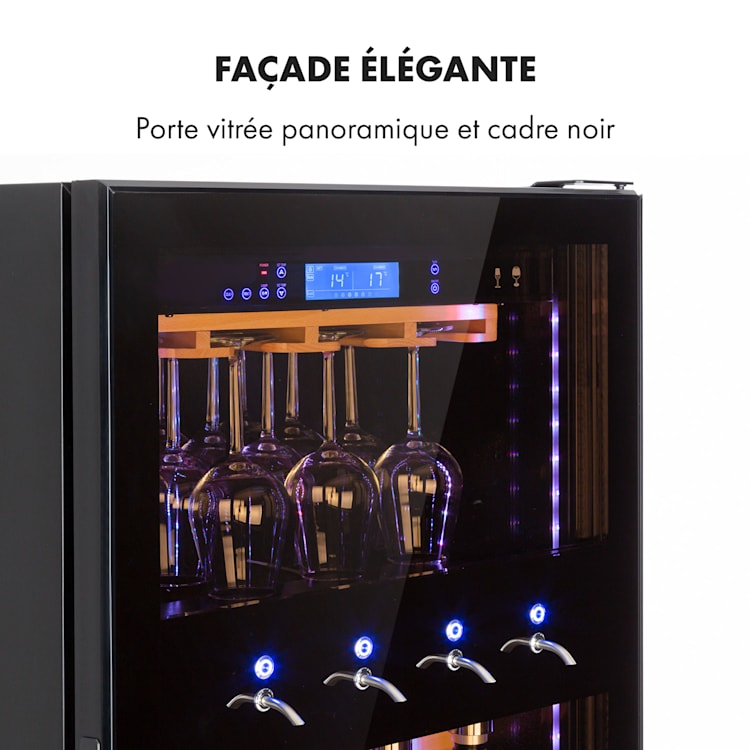 First Class 84 wijnkoelkast 4 dispensers 84 flessen 5-22°C zwart 84 flessen