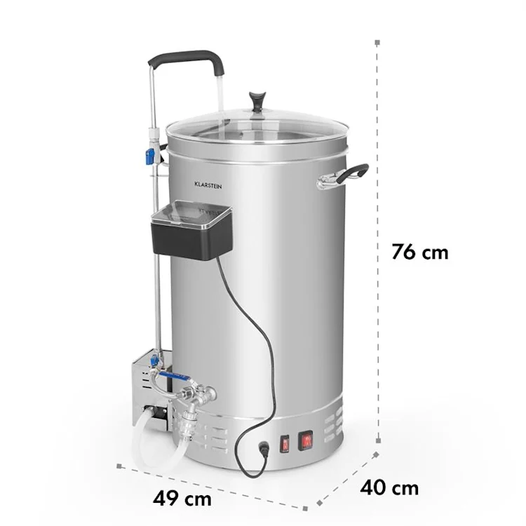 Brauheld Pro Mash Kettle 2500W 35L 30-100 ° C Circulation Pump Stainless Steel 35 Ltr