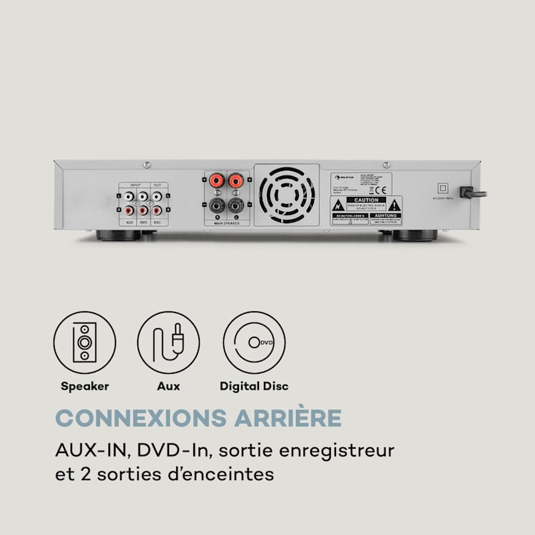 AMP-9200 BT digitale stereo-versterker 2x60W RMS BT 2xmicro zilver Zilver