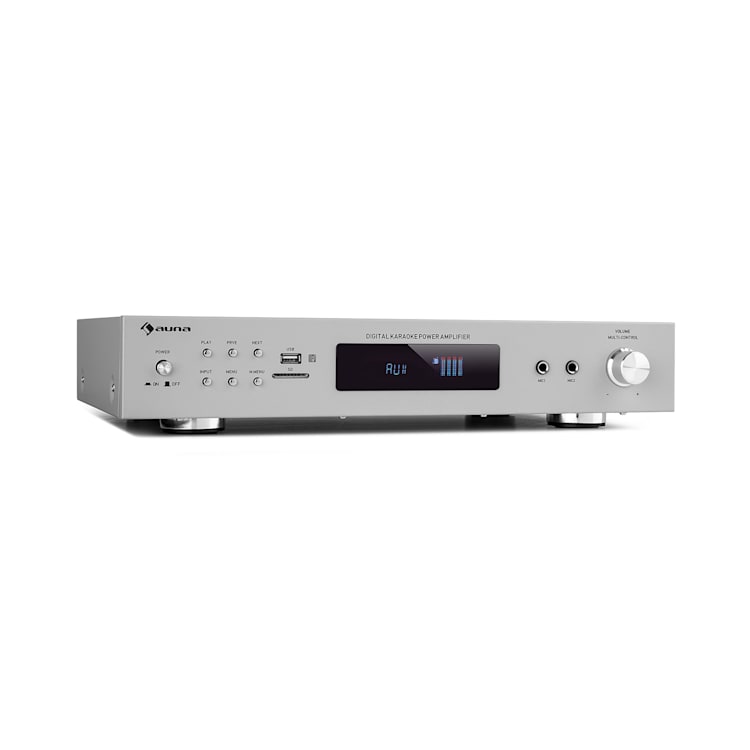 AMP-9200 BT Digital-Stereo-Verstärker 2x60W RMS BT 2xMikro silber Silber