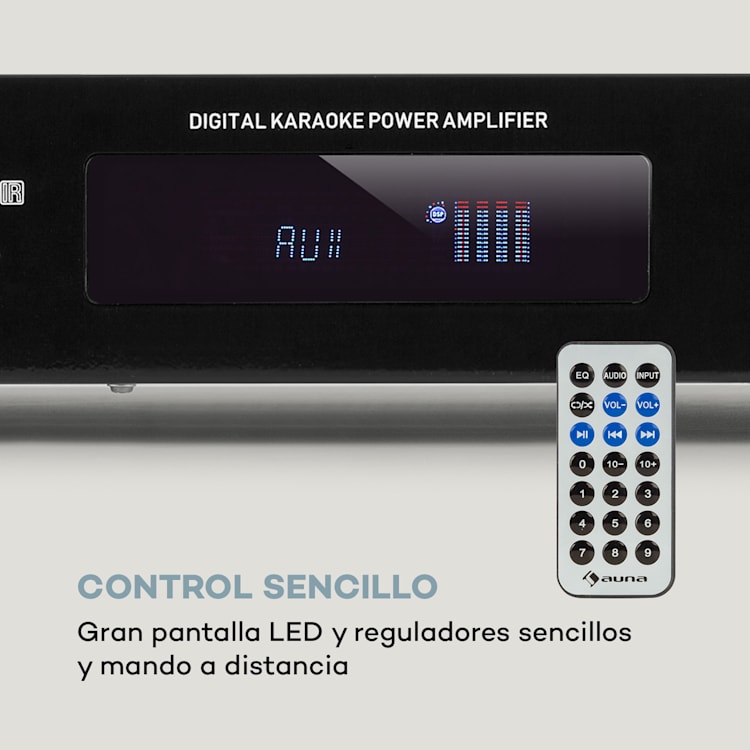 AMP-9200 BT Amplificador estéreo digital 2x60W RMS BT 2xmicro color negro Negro