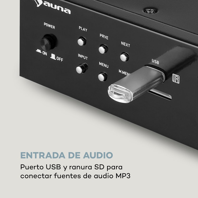 AMP-9200 BT Amplificador estéreo digital 2x60W RMS BT 2xmicro color negro Negro