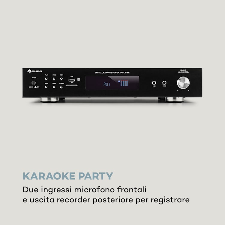 AMP-9200 BT Amplificatore Digitale Stereo 2x60W RMS BT 2xMicrofoni nero Nero