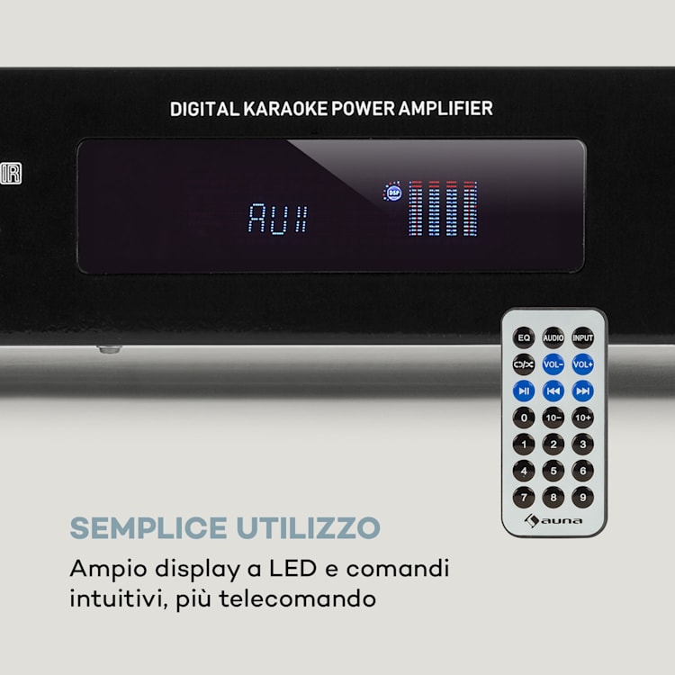 AMP-9200 BT Amplificatore Digitale Stereo 2x60W RMS BT 2xMicrofoni nero Nero