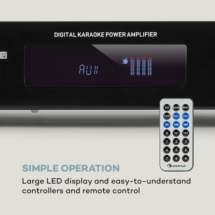 AMP-9200 BT Amplificador Digital Estéreo 2x60W RMS BT 2x Microfones Preto