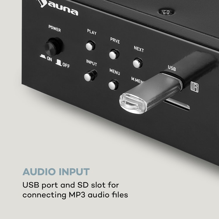 AMP-9200 BT Amplificador Digital Estéreo 2x60W RMS BT 2x Microfones Preto