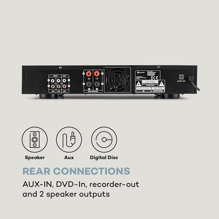 AMP-9200 BT Amplificador Digital Estéreo 2x60W RMS BT 2x Microfones Preto